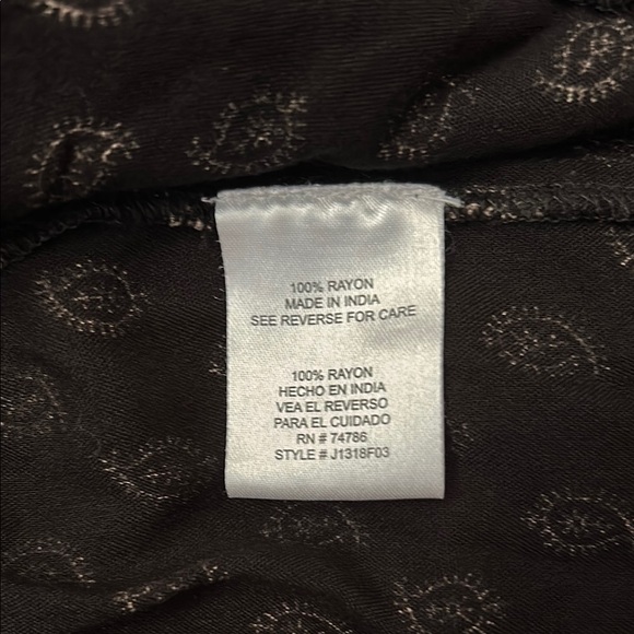 Patrons of Peace Midi Boho Tiered Black and White Paisley Sundress, Size Medium - Picture 14 of 16